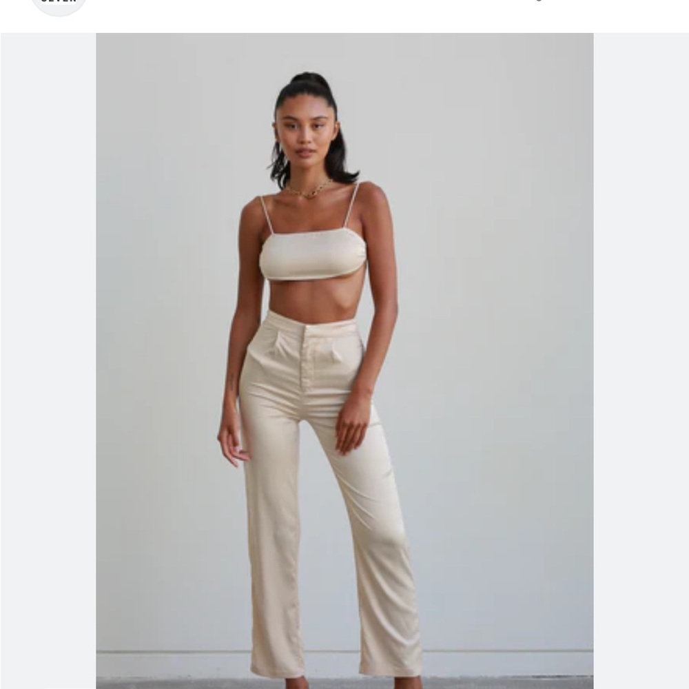 437 black silk pants